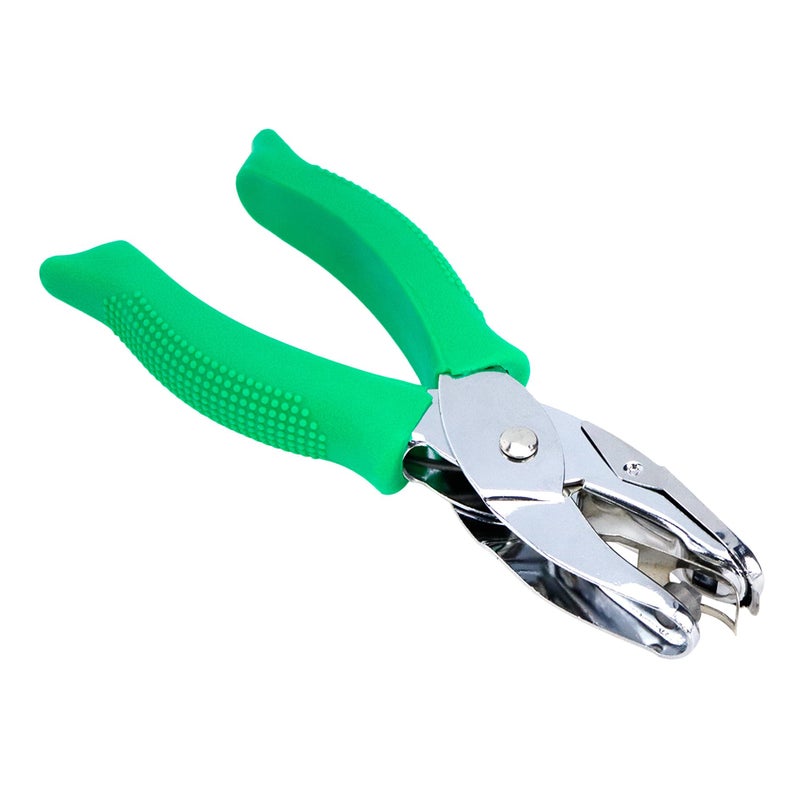 Oedema Handheld Hole Paper Punch 5mm Width Metal Hole Puncher with Rubber Grip Square Hole Punch - Image 1